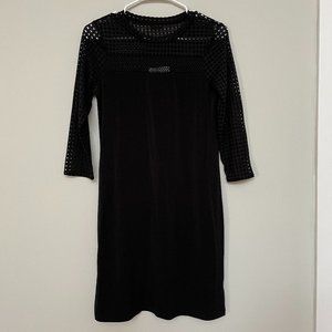 Michael Kors Black Mesh 3/4 Sleeve Dress